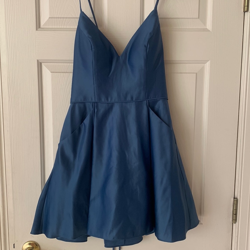 Gorgeous blue satin formal dress!